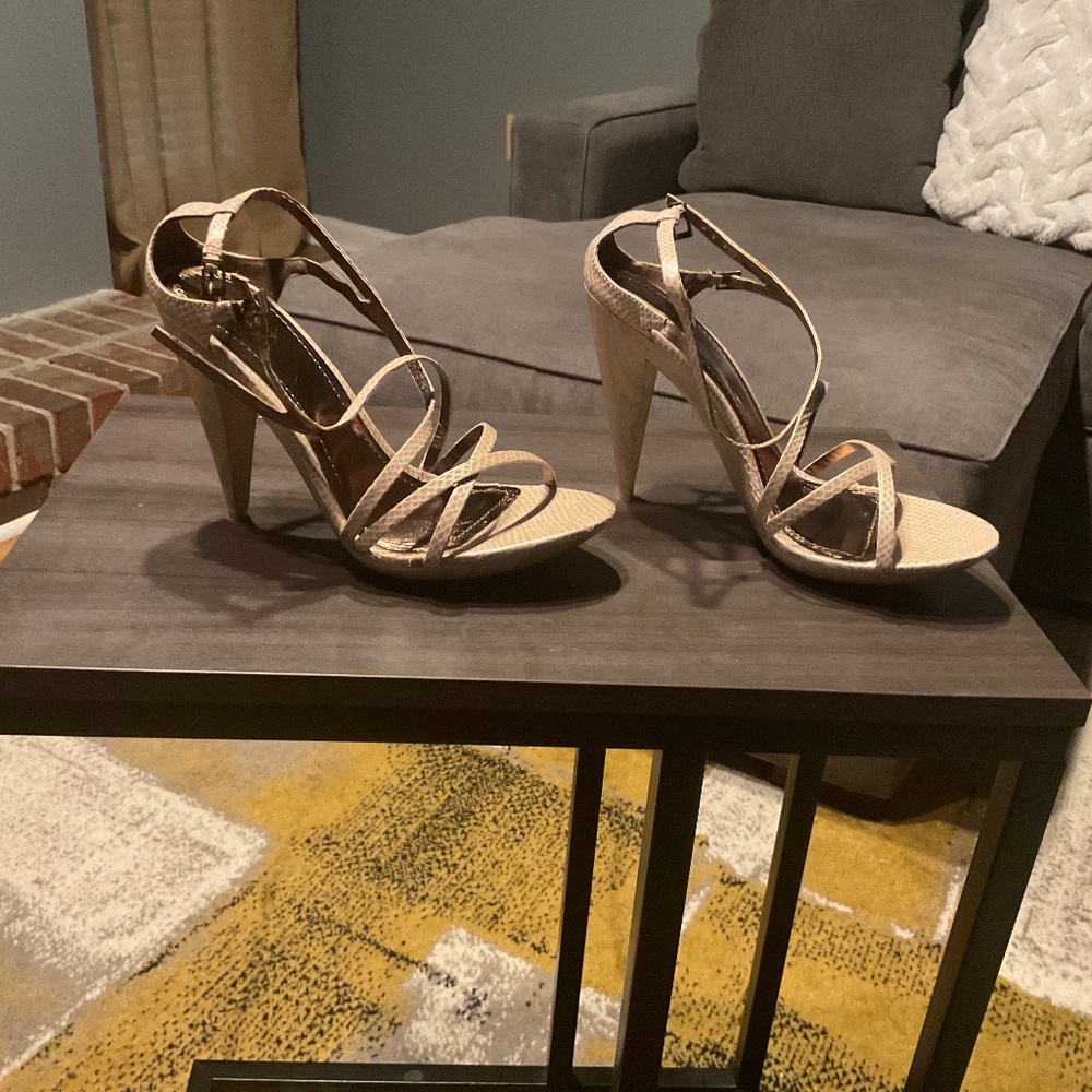 Tan Snake Skin Sandal
